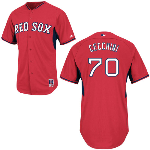 Garin Cecchini #70 mlb Jersey-Boston Red Sox Women's Authentic 2014 Cool Base BP Red Baseball Jersey